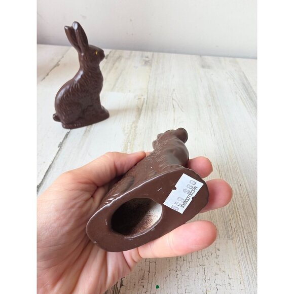 Vintage ceramic chocolate Faux bunny rabbit statue figurine Easter decor - Picture 9 of 9